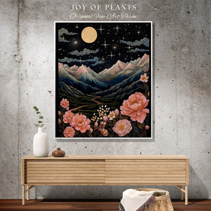 Peony Birth Flower Landscape Custom November Birthday Gift | Woven Blanket Personalized Birth Month Flower Art | November Birth Flower Peony