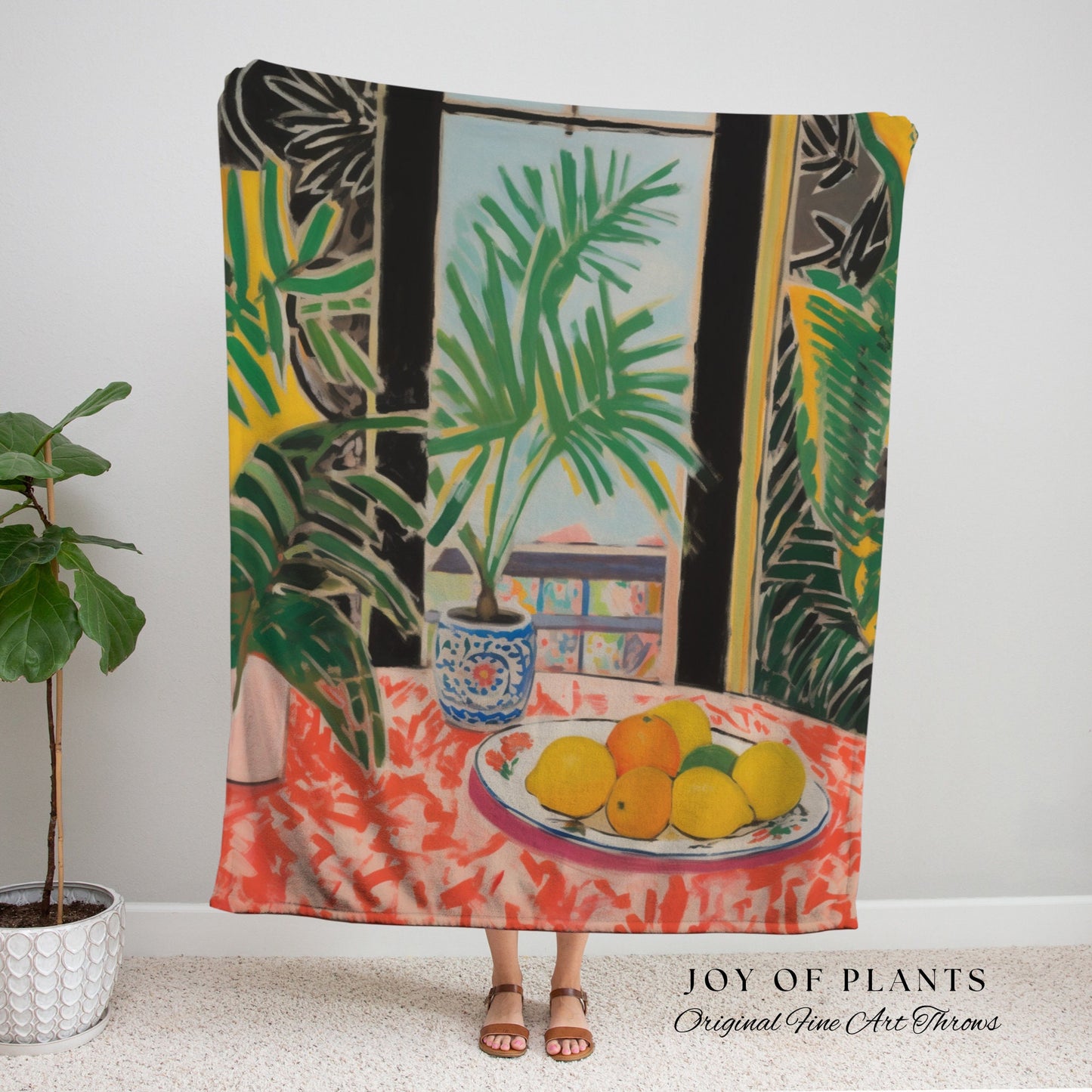 Boho Plant Tapestry Woven Blanket Fine Art Decor | Matisse Tapestry Cottagecore Art Henri Matisse Blanket Art History Gift Farmhouse Decor |