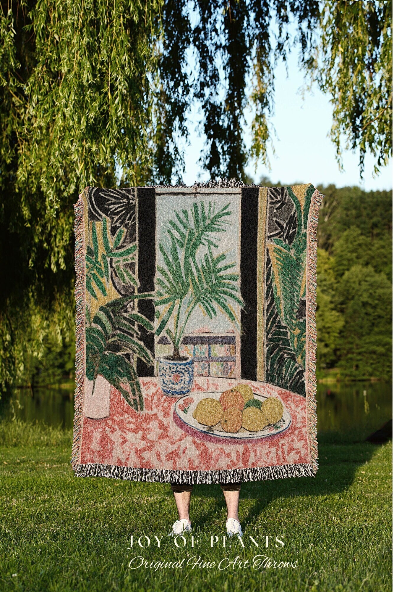 Boho Plant Tapestry Woven Blanket Fine Art Decor | Matisse Tapestry Cottagecore Art Henri Matisse Blanket Art History Gift Farmhouse Decor |