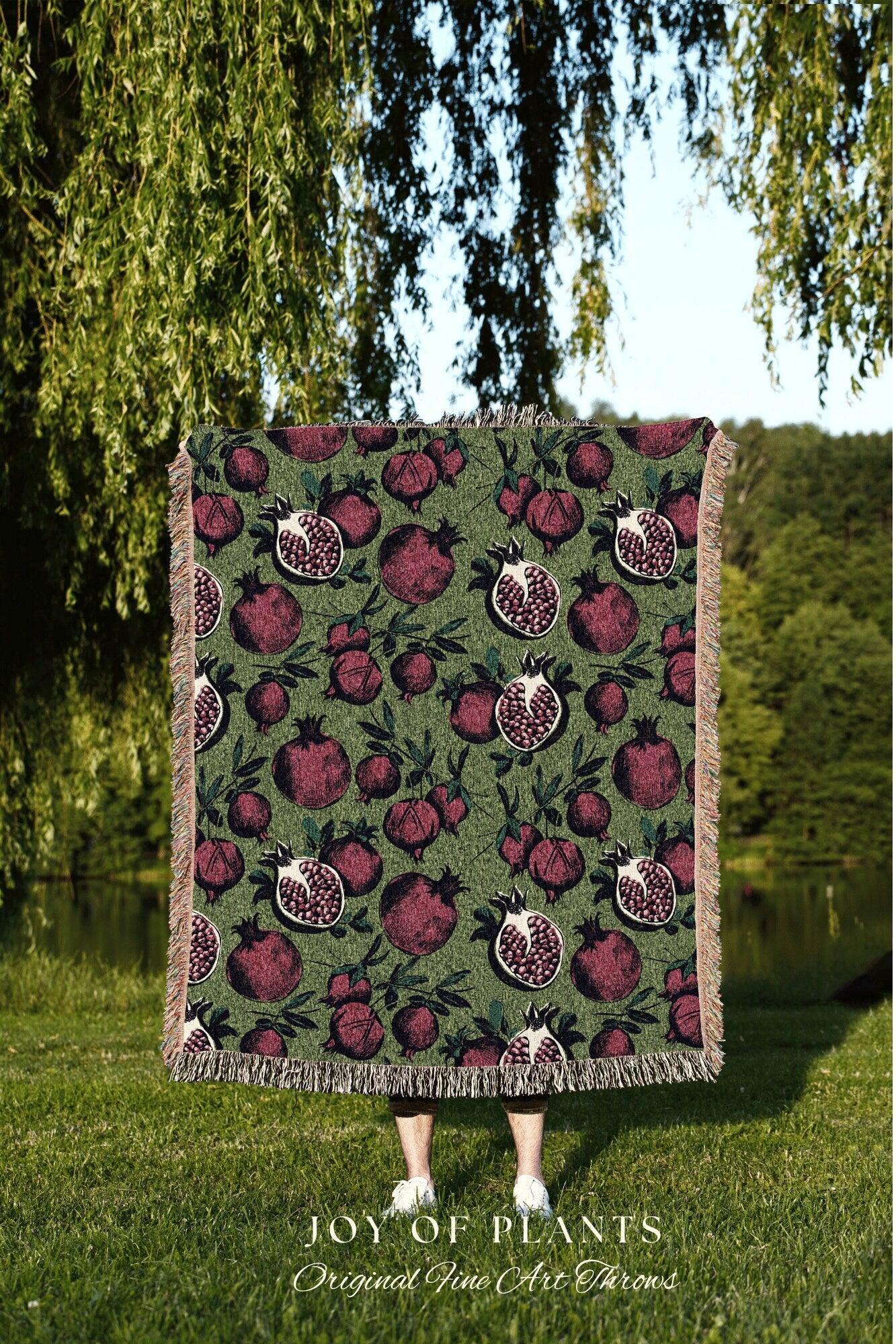 Pomegranate Blanket Woven | Pop Art Wall Art Pomrgranate Decor | Throw Blanket Pomegranate Tapestry Vintage | Pomegranate Art Blanket Decor