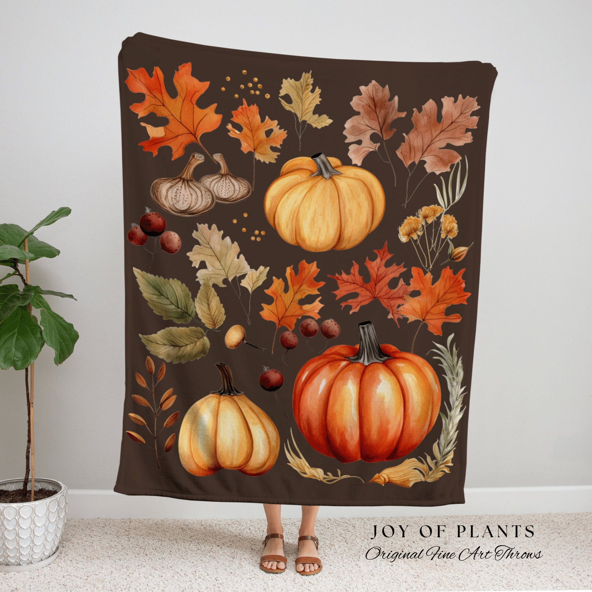 Pumpkin Season Fall Blanket Vintage Autumn Decor Tapestry Woven Wall Hanging | Throw Blanket Woven Wall Art Autumn Decor Fall Pumpkin Season