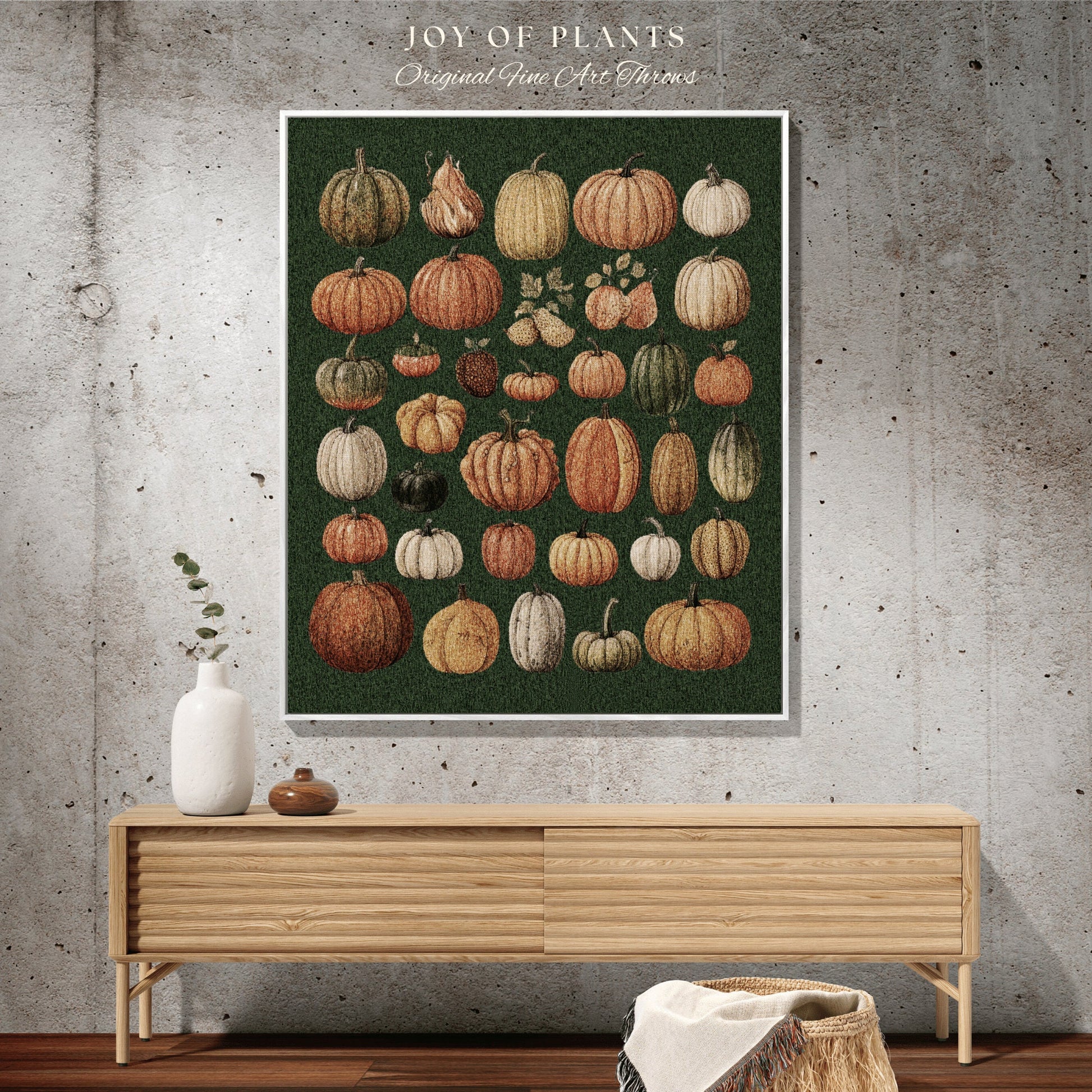 Fall Aesthetic Pumpkin Blanket Vintage Autumn Decor Blanket Woven Wall Hanging | Throw Blanket Woven Wall Art Halloween Pumpkin Season Decor