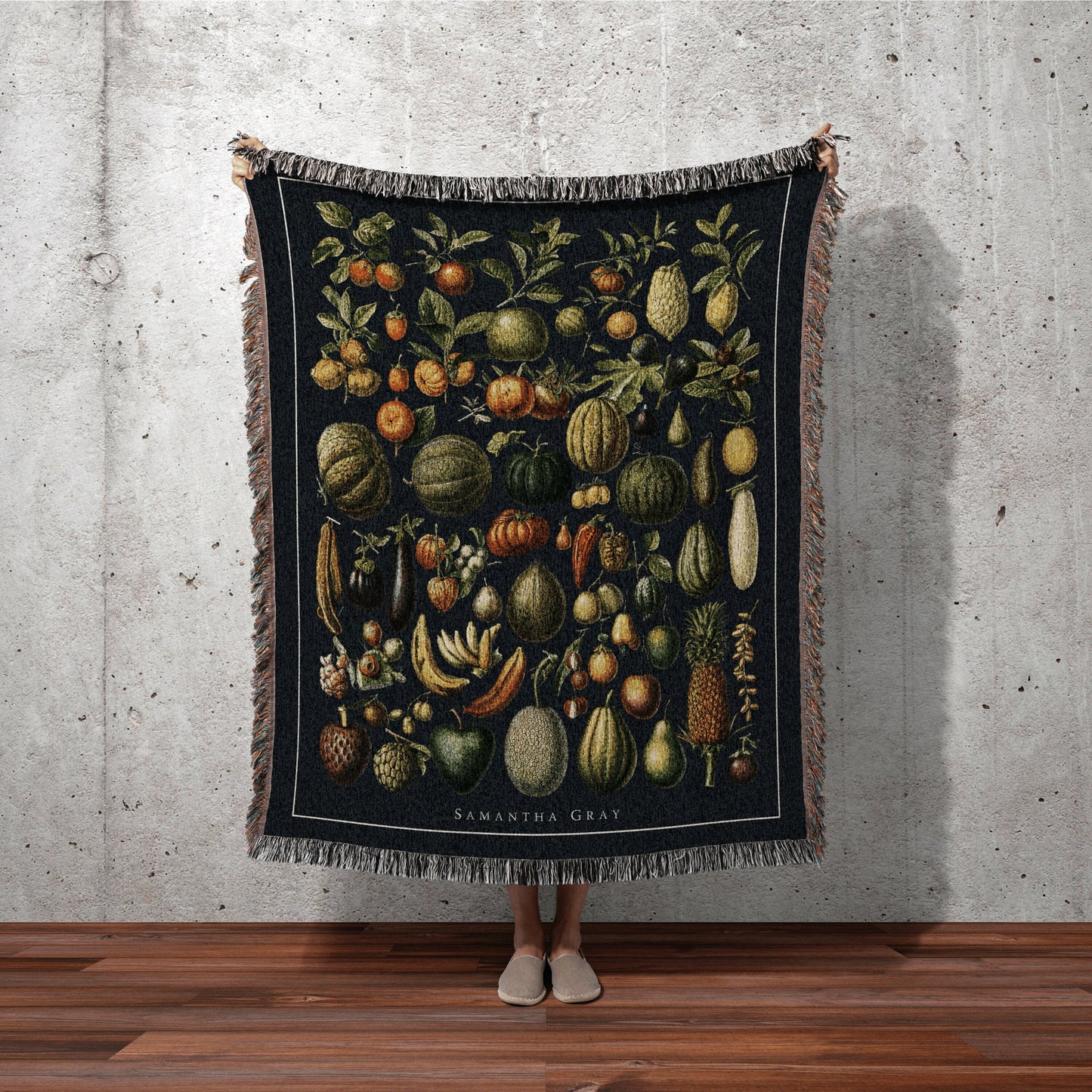 Fall Aesthetic Tapestry Personalized | Autumn Aesthetic Botanical Wall Hanging Woven | Cottagecore Decor Vintage Garden Aesthetic Tapestry