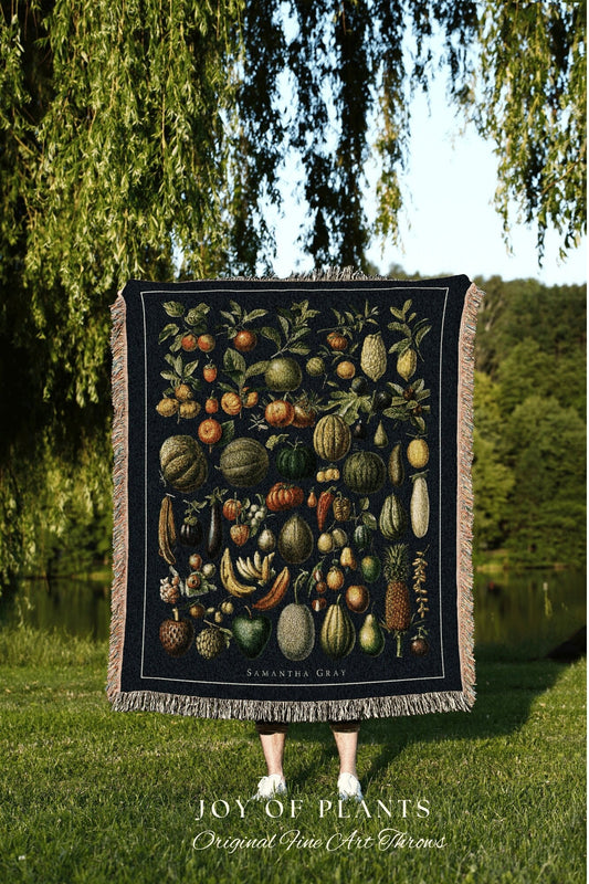 Fall Aesthetic Tapestry Personalized | Autumn Aesthetic Botanical Wall Hanging Woven | Cottagecore Decor Vintage Garden Aesthetic Tapestry