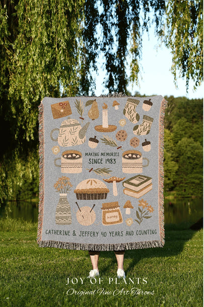 Gift for Anniversary Custom Couples Gift for Wife | Customized Anniversary Gift for Couple | Personalized Anniversary Tapestry Woven Blanket