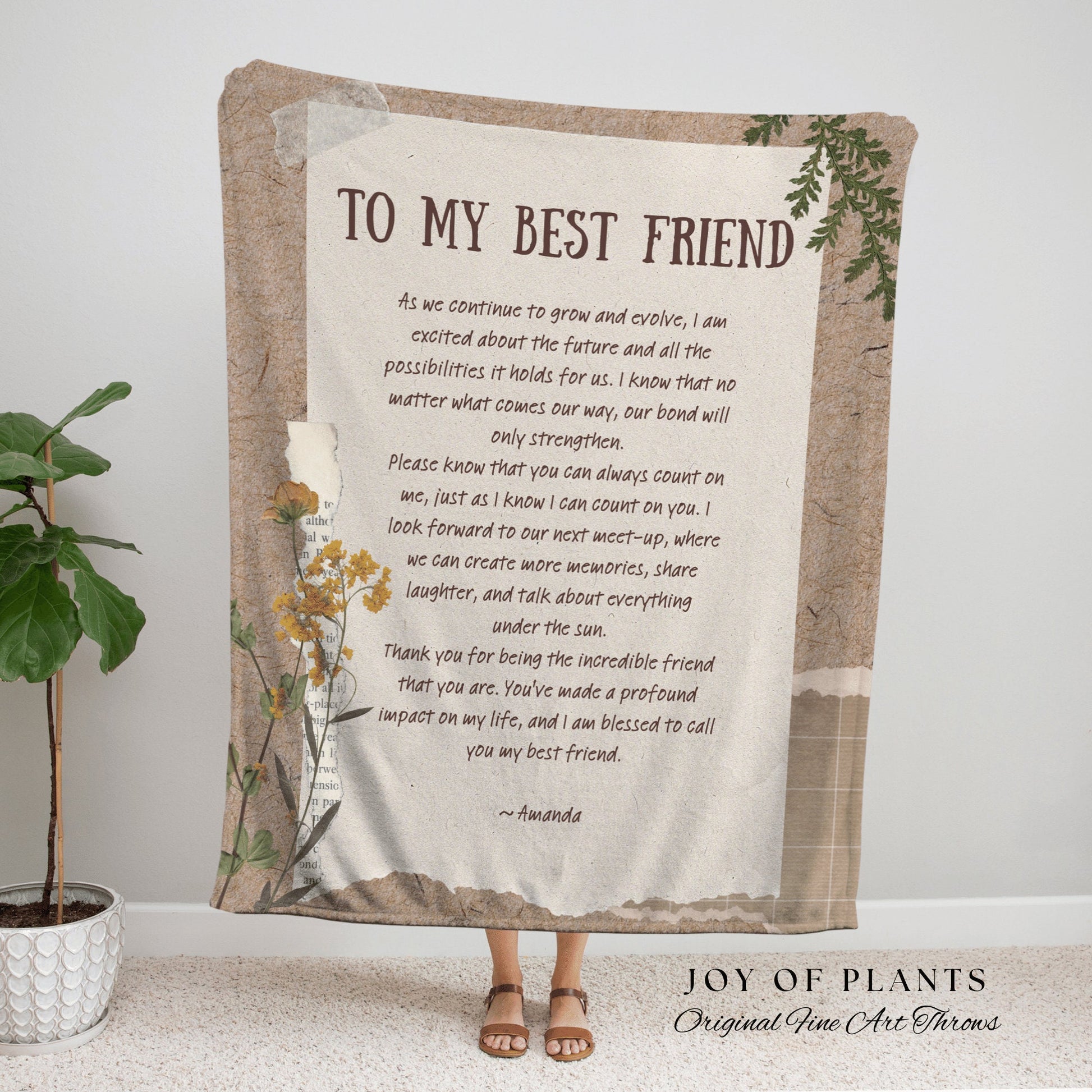 Custom Best Friend Blanket Personalized | Meaningful Gift for Best Friend Custom | Handwriting Blanket Custom Gift Sentimental Gift for Her