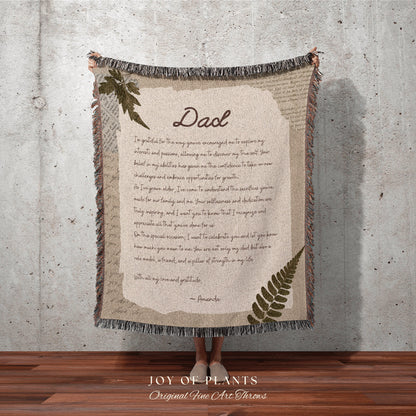 Custom Dad Blanket Personalized Letter Blanket Gift for Father's Day Sentimental Gift for Dad Handwriting Blanket Customized Gifts for Him