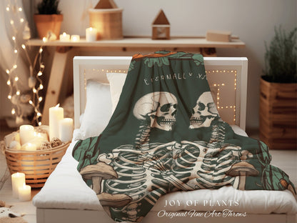 Eternally Yours Skeleton Couple Blanket | Gothic Wedding Custom Blanket Woven | Spooky Wedding Gift Personalized | Boho Halloween Wedding |