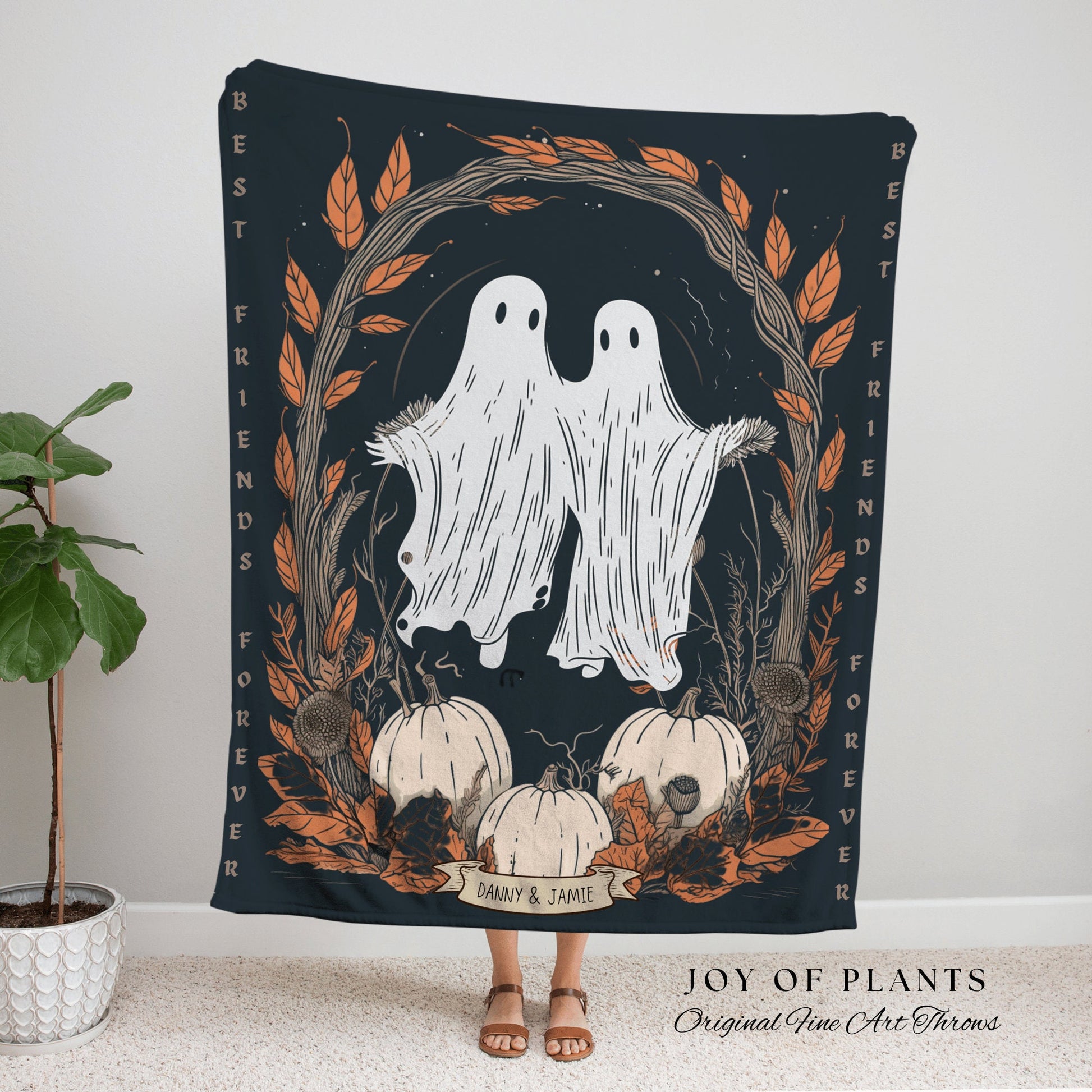 Personalized Best Friend Gift Blanket Woven Tapestry | 'Best Friends Forever' Custom Tapestry Woven | Personalized Ghost Blanket Custom Gift