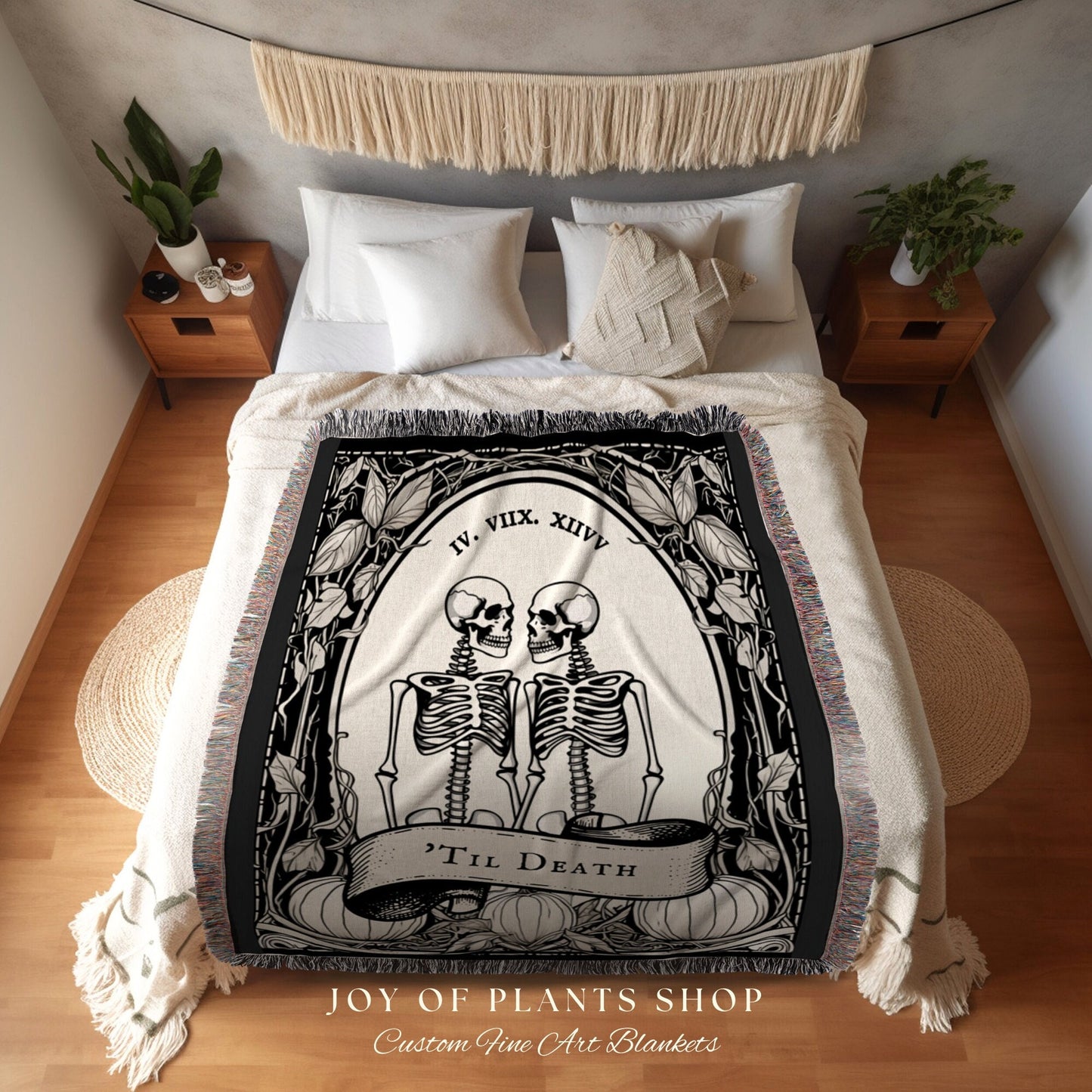 First Wedding Anniversary Gift for Him Custom Skeleton Couple Blanket First Anniversary Gift for Husband Cotton Anniversary Gift for Him