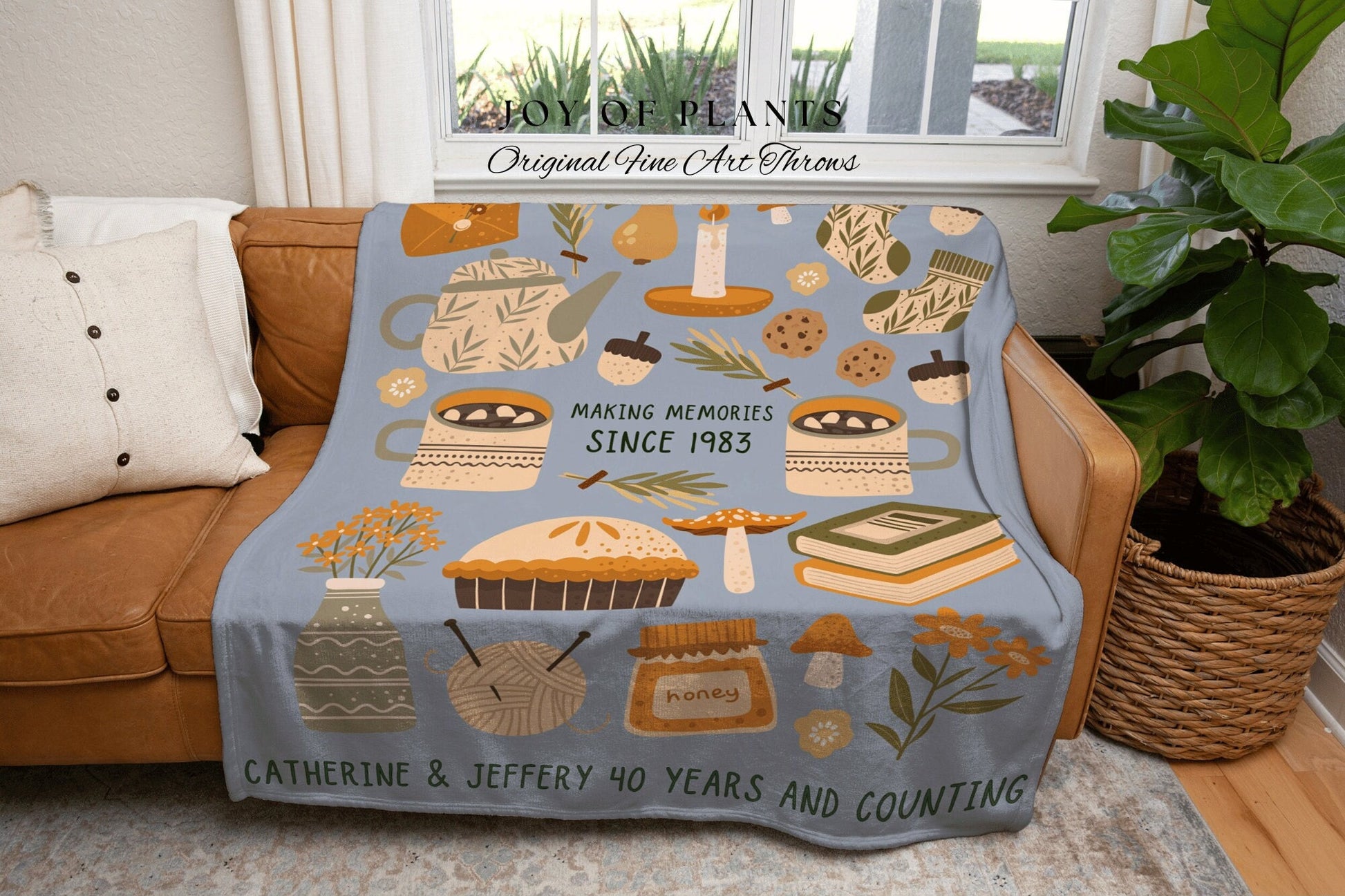 Gift for Anniversary Custom Couples Gift for Wife | Customized Anniversary Gift for Couple | Personalized Anniversary Tapestry Woven Blanket