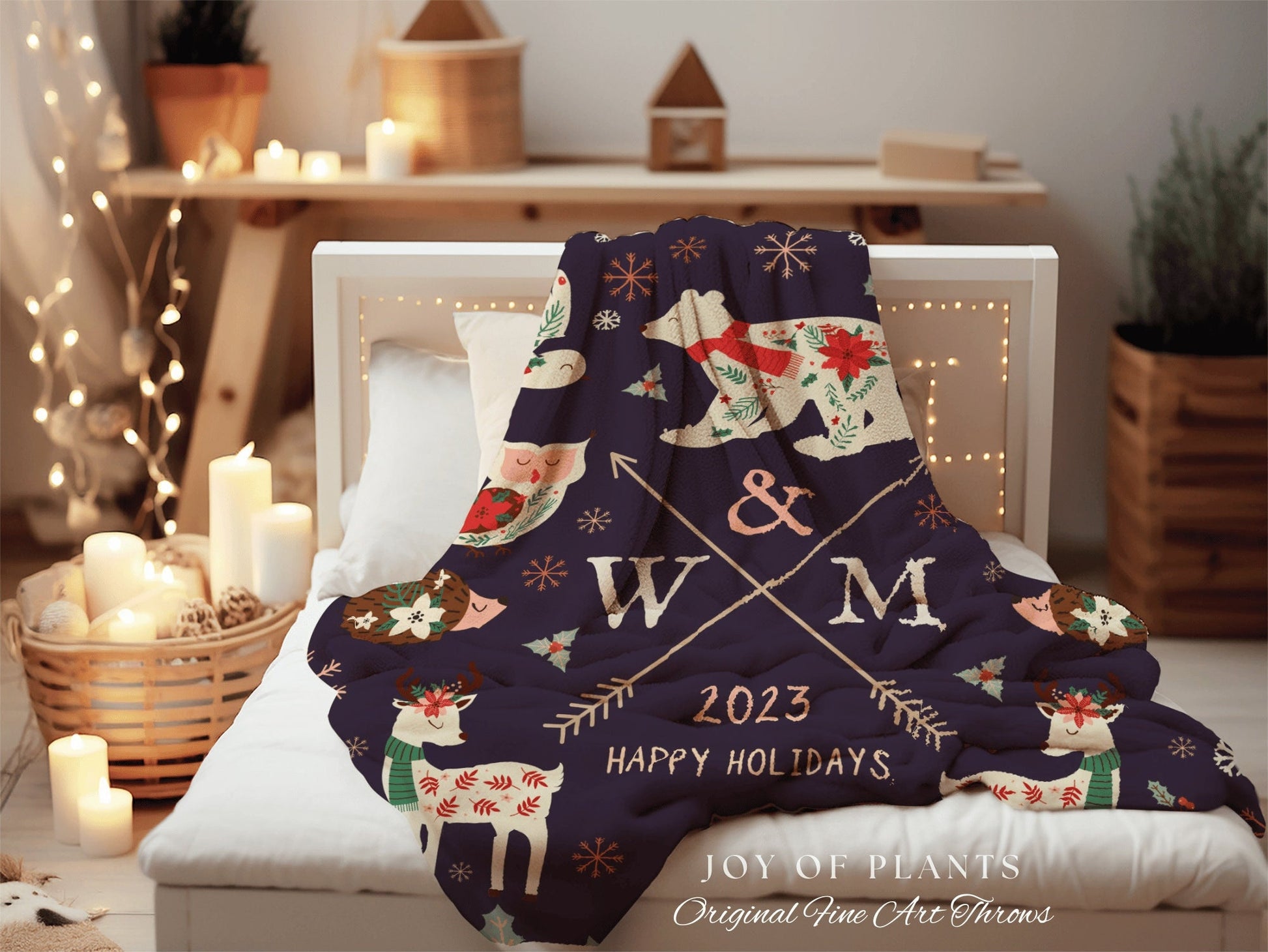 Holiday Wedding Blanket Custom Throw Blanket Personalized Anniversary Gift | Christmas Wedding Anniversary Gift for Holiday Wedding Blanket