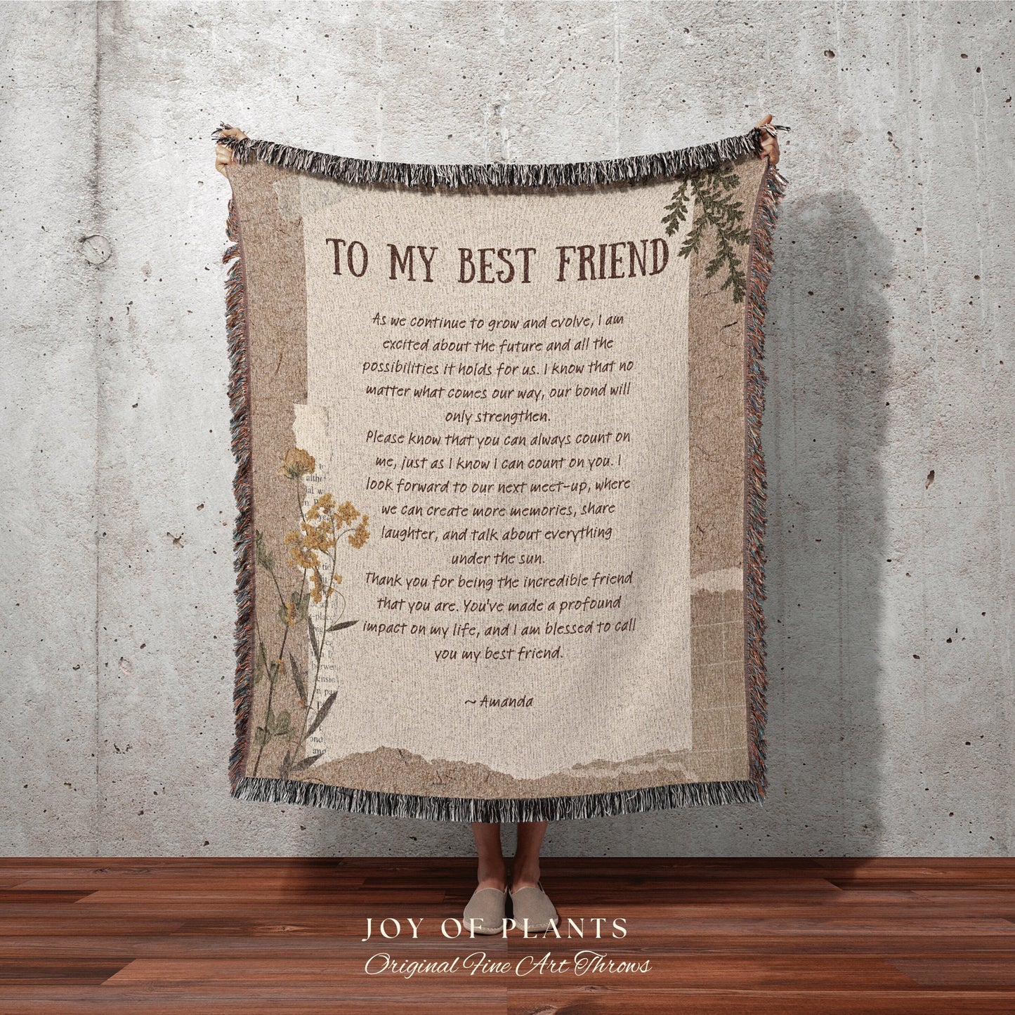 Custom Best Friend Blanket Personalized | Meaningful Gift for Best Friend Custom | Handwriting Blanket Custom Gift Sentimental Gift for Her