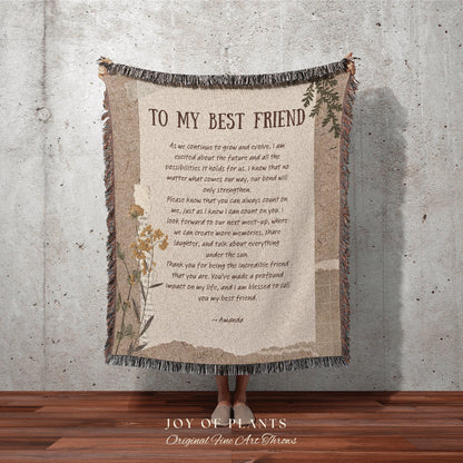 Custom Best Friend Blanket Personalized | Meaningful Gift for Best Friend Custom | Handwriting Blanket Custom Gift Sentimental Gift for Her