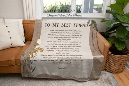 Custom Best Friend Blanket Personalized | Meaningful Gift for Best Friend Custom | Handwriting Blanket Custom Gift Sentimental Gift for Her