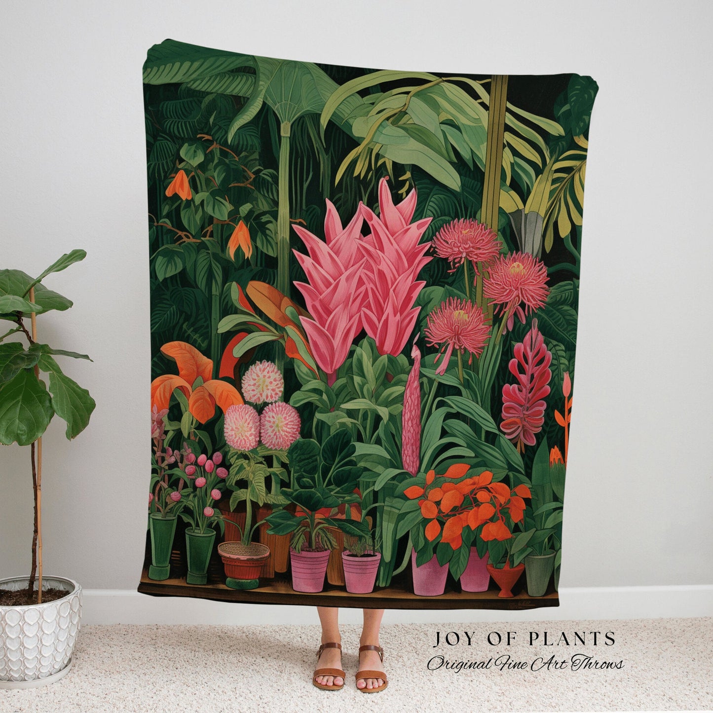 Jungle Botanical Woven Blanket | Nature Blanket Tapestry Botanical Fairy Grunge Room Decor Fairycore Floral Cottagecore Blanket Floral Decor