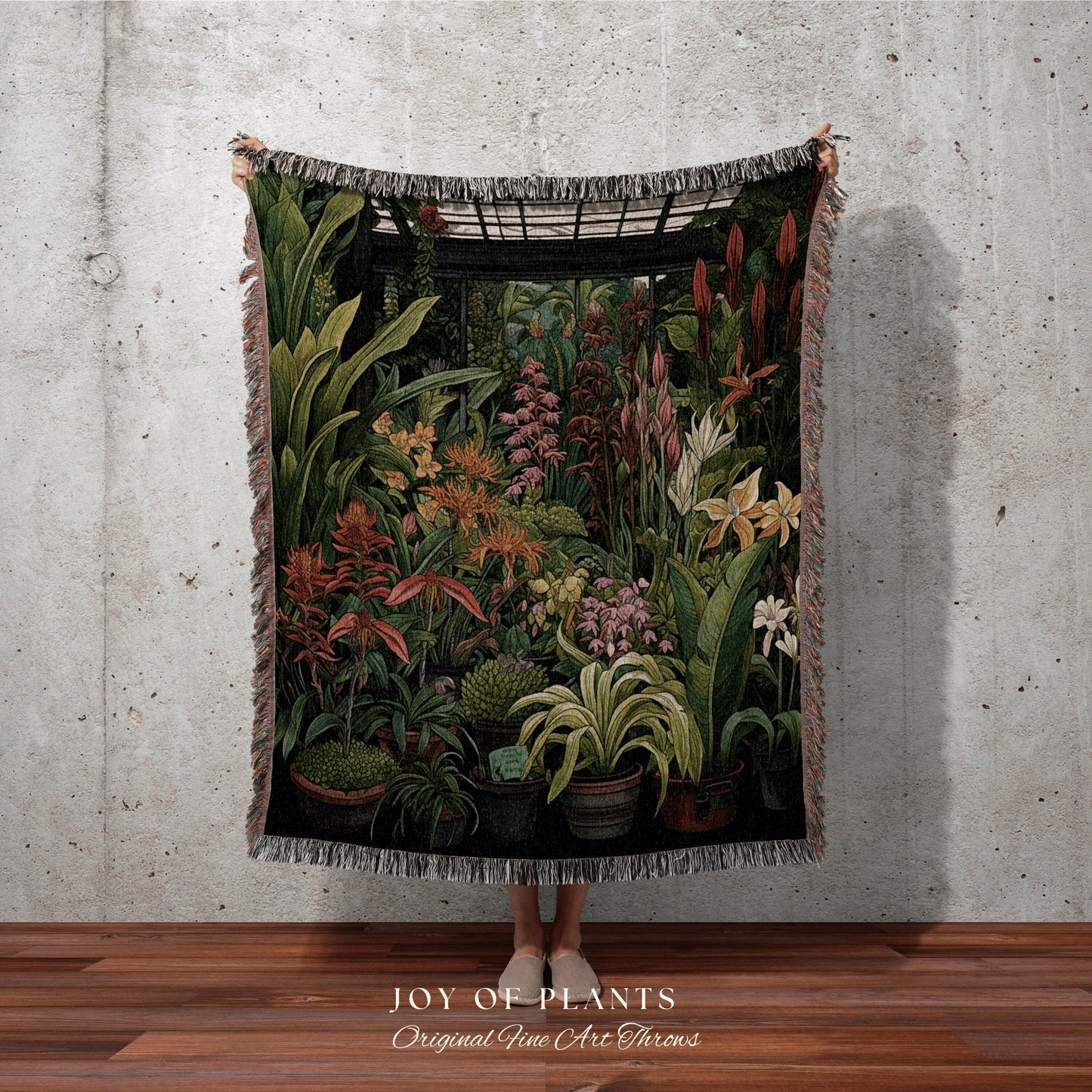 Tropical Greenhouse Blanket | Nature Blanket Woven Tapestry Botanical Fairy Grunge Room Decor Fairycore Art Cottagecore Blanket Botanical |