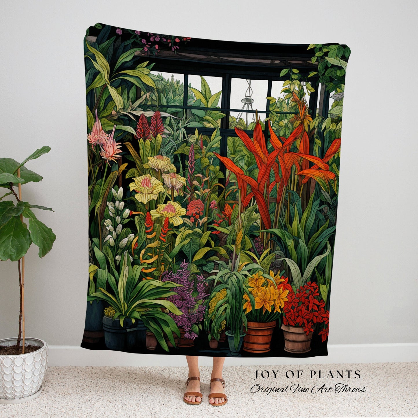 Flower Shop Botanical Tapestry | Nature Blanket Woven Tapestry Botanical Fairy Grunge Room Decor Fairycore Art Cottagecore Blanket Botanical