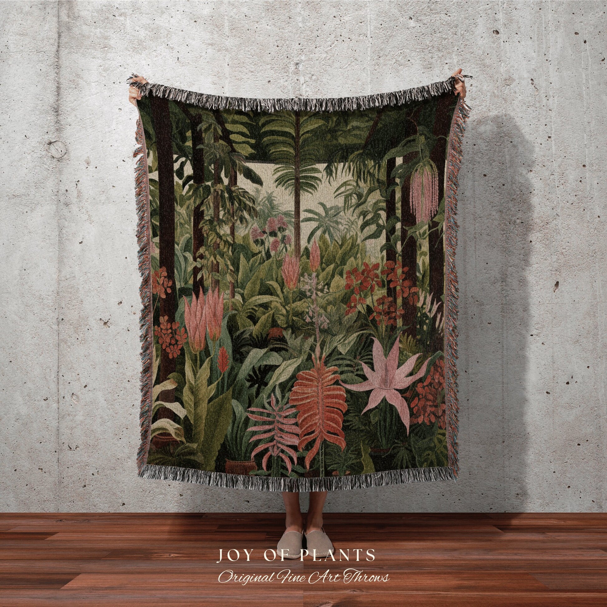 Tropical Wildflower Blanket Woven | Nature Blanket Tapestry Botanical Fairy Grunge Room Decor Fairycore Floral Cottagecore Blanket Botanical