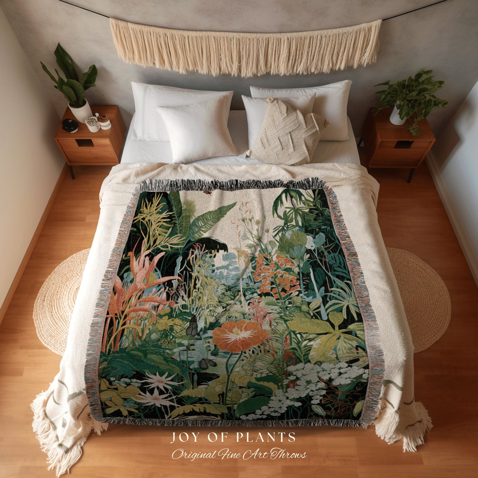 Botanical Fairy Grunge Room Decor Fairycore Floral Cottagecore Blanket Botanical Throw Woodland Wildflower Blanket | Nature Blanket Tapestry