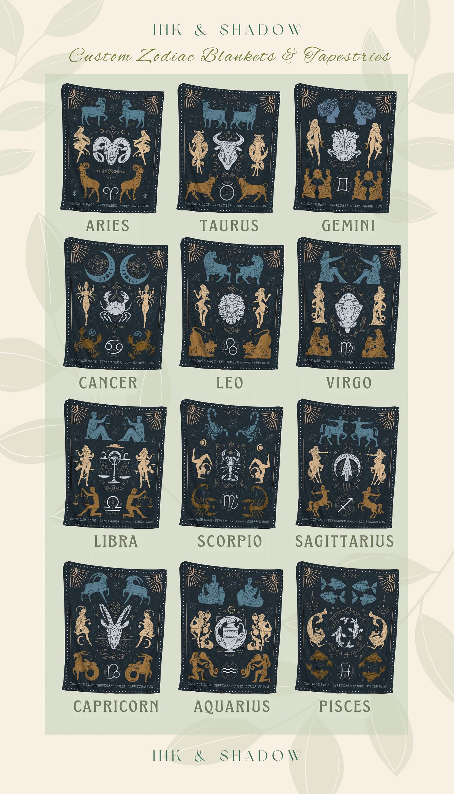 Scorpio Star Sign Blanket | Woven Blanket Custom Astrology Decor Tapestry Personalized Scorpio Zodiac Sign Celestial Tapestry Academia Decor