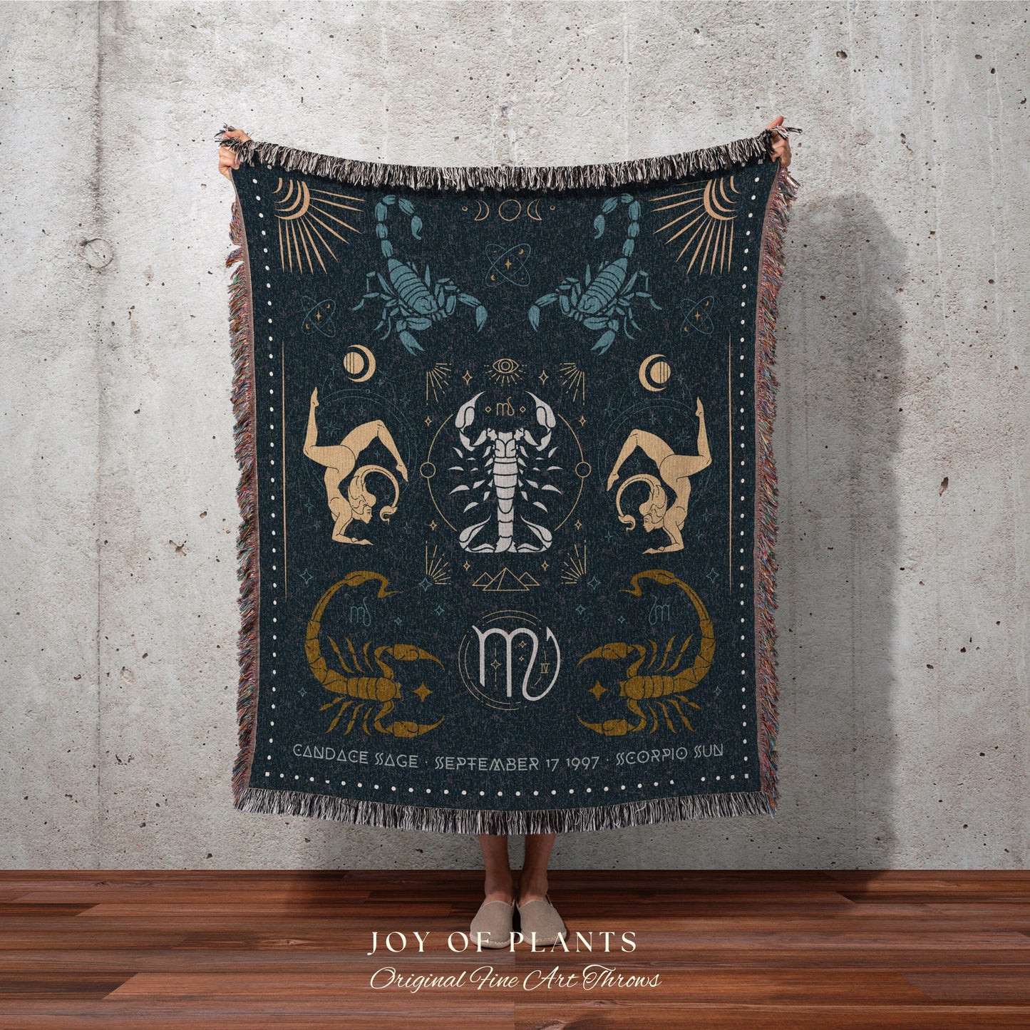 Scorpio Star Sign Blanket | Woven Blanket Custom Astrology Decor Tapestry Personalized Scorpio Zodiac Sign Celestial Tapestry Academia Decor
