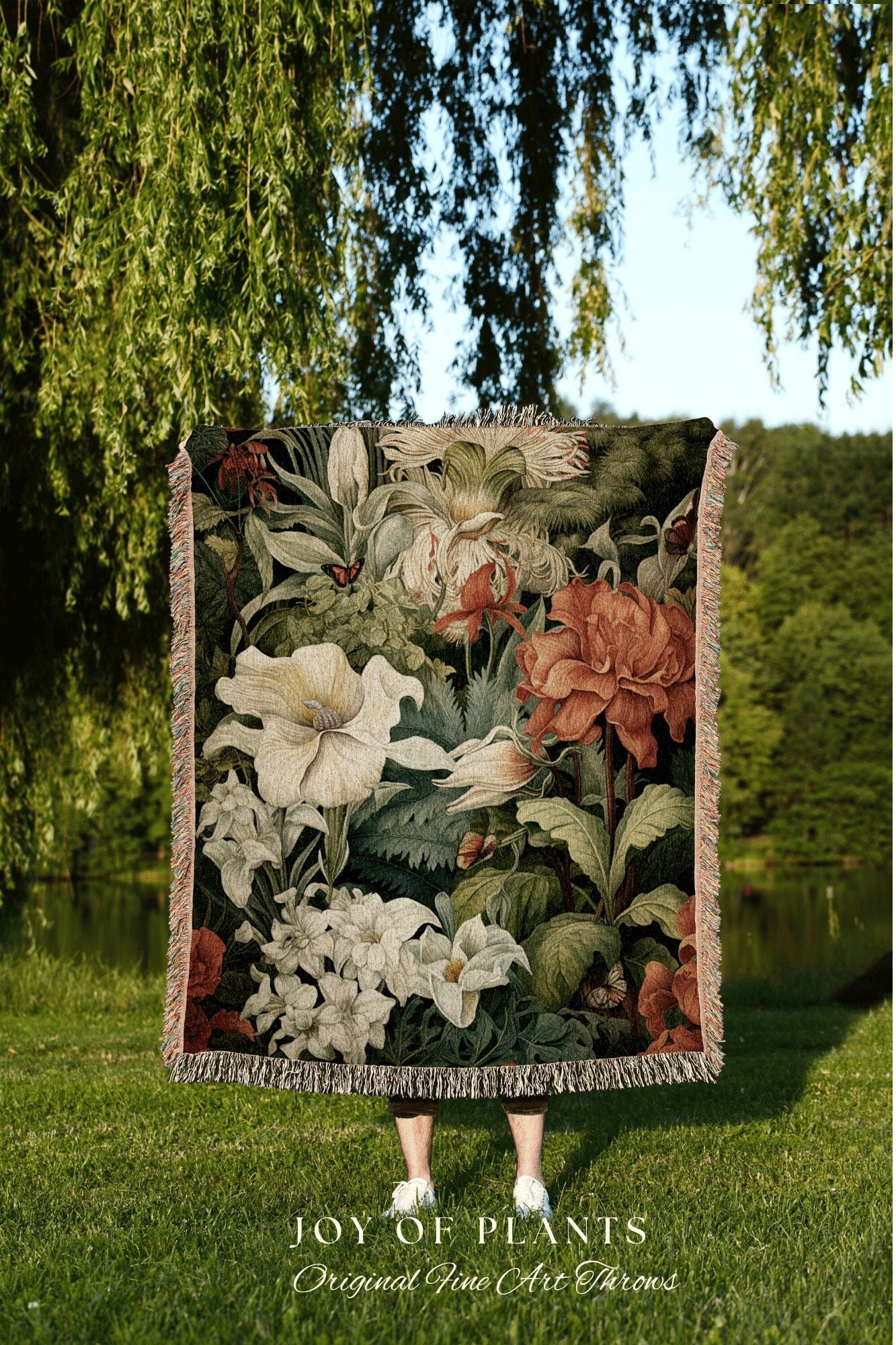 Fairycore Woodland Decor Blanket | Jungle Tapestry Blanket Botanical Fairy Grunge Room Decor Fairycore Floral Cottagecore Blanket Botanical