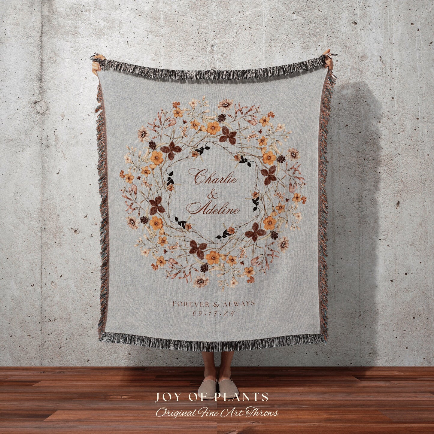 His and Hers Wedding Blanket | Personalized Last Name Gift Blanket Boho Wedding Monogram Couple Keepsake Blanket Anniversary Mr and Mrs Gift