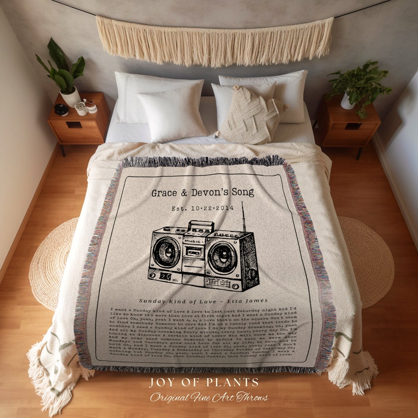 Song Lyric Tapestry Blanket | Couples Gift Custom Best Friend Blanket Our Song Tapestry Woven Blanket Our Song First Dance Wedding Gift |