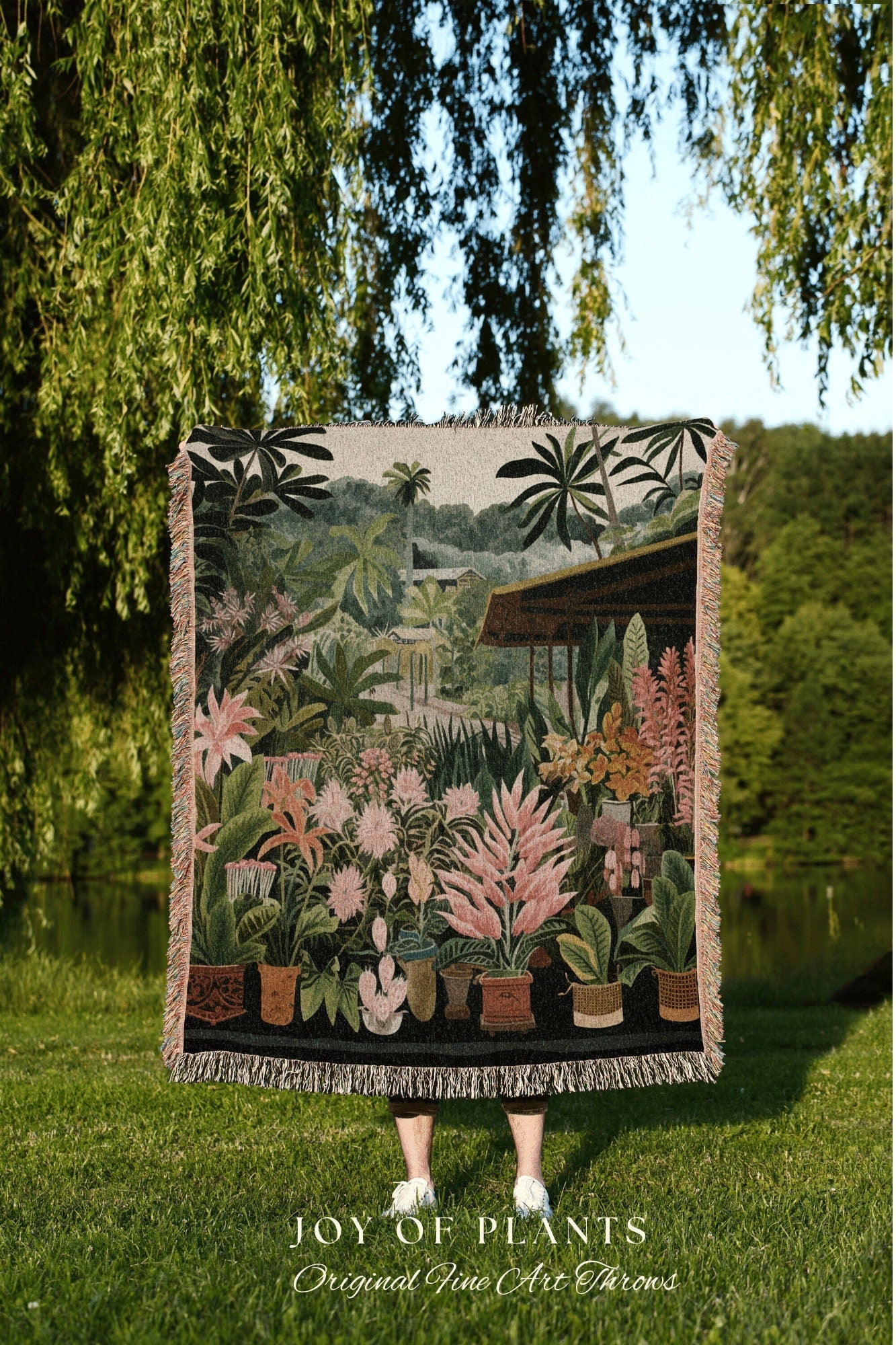 Jungle Plants Floral Blanket | Nature Blanket Woven Tapestry Botanical Fairy Grunge Room Decor Fairycore Art Cottagecore Blanket Botanical |