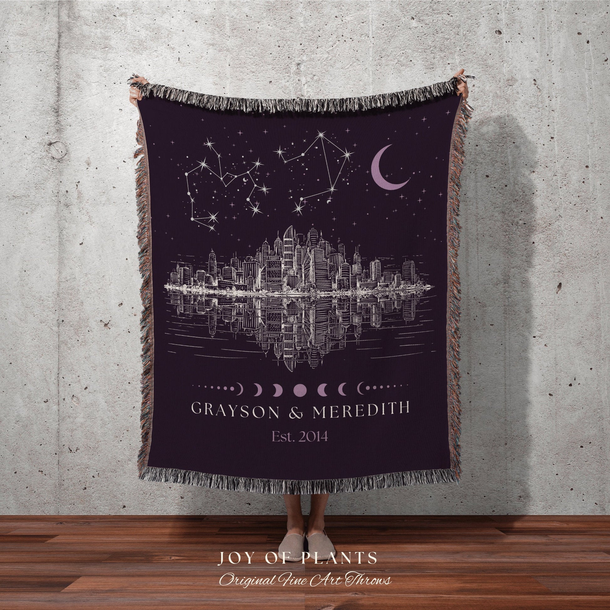 Anniversary Constellation Blanket | Landscape Wall Art Celestial Aesthetic Zodiac Sign Couples Custom Constellation Gift Personalized Stars