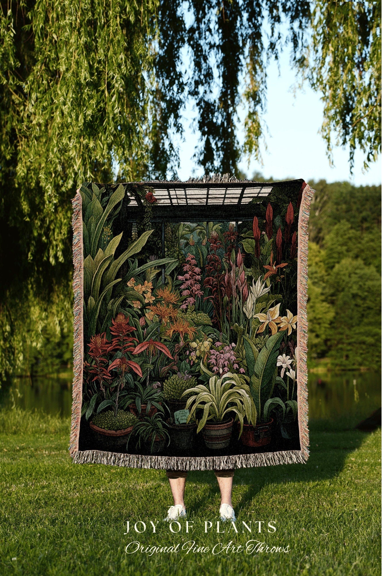 Tropical Greenhouse Blanket | Nature Blanket Woven Tapestry Botanical Fairy Grunge Room Decor Fairycore Art Cottagecore Blanket Botanical |