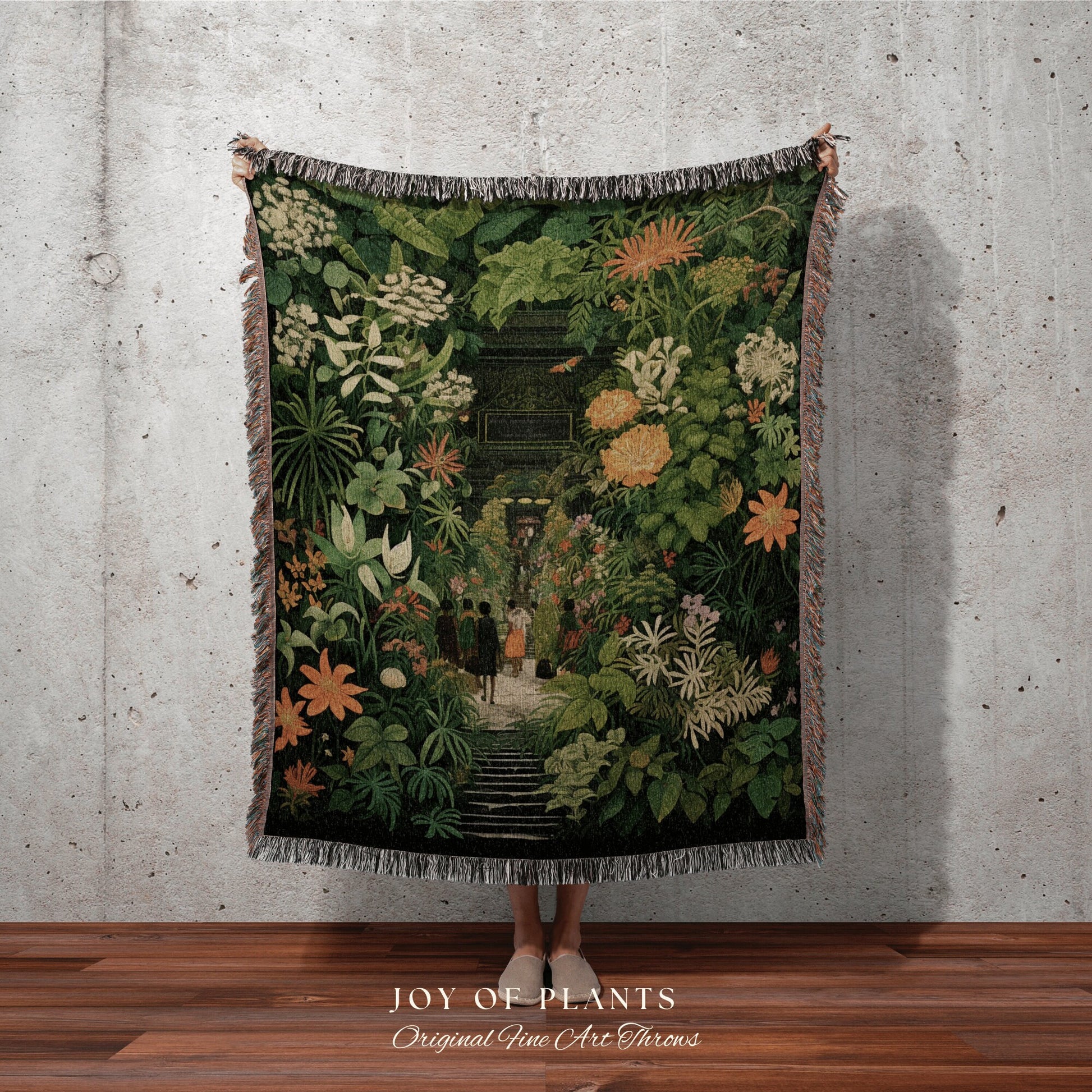 Boho Botanic Garden Blanket | Vintage Nature Blanket Tapestry Botanical Fairy Grunge Room Decor Fairycore Floral Cottagecore Blanket Floral