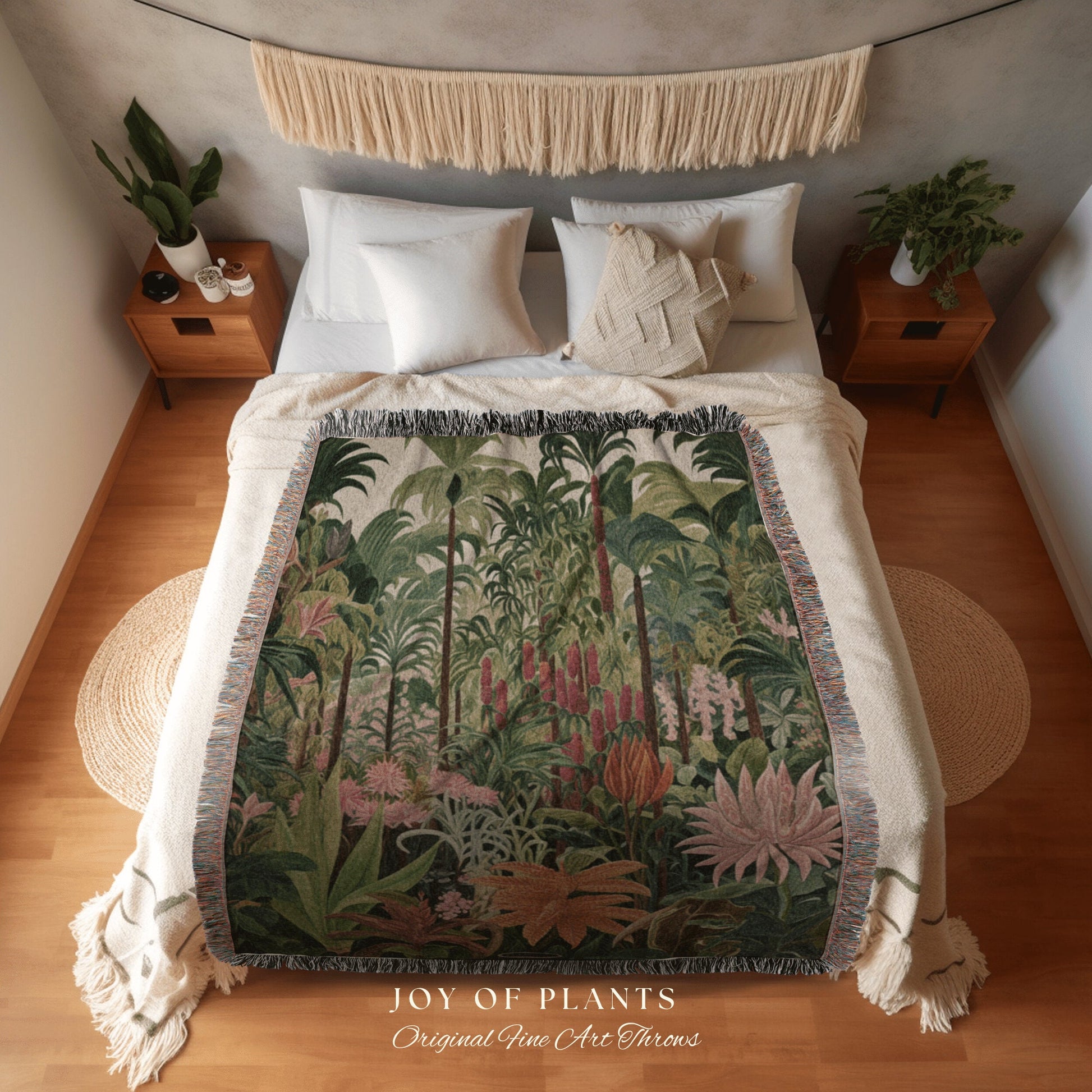 Whimsical Botanicals Blanket | Nature Blanket Tapestry Botanical Fairy Grunge Room Decor Fairycore Floral Cottagecore Blanket Floral Decor |