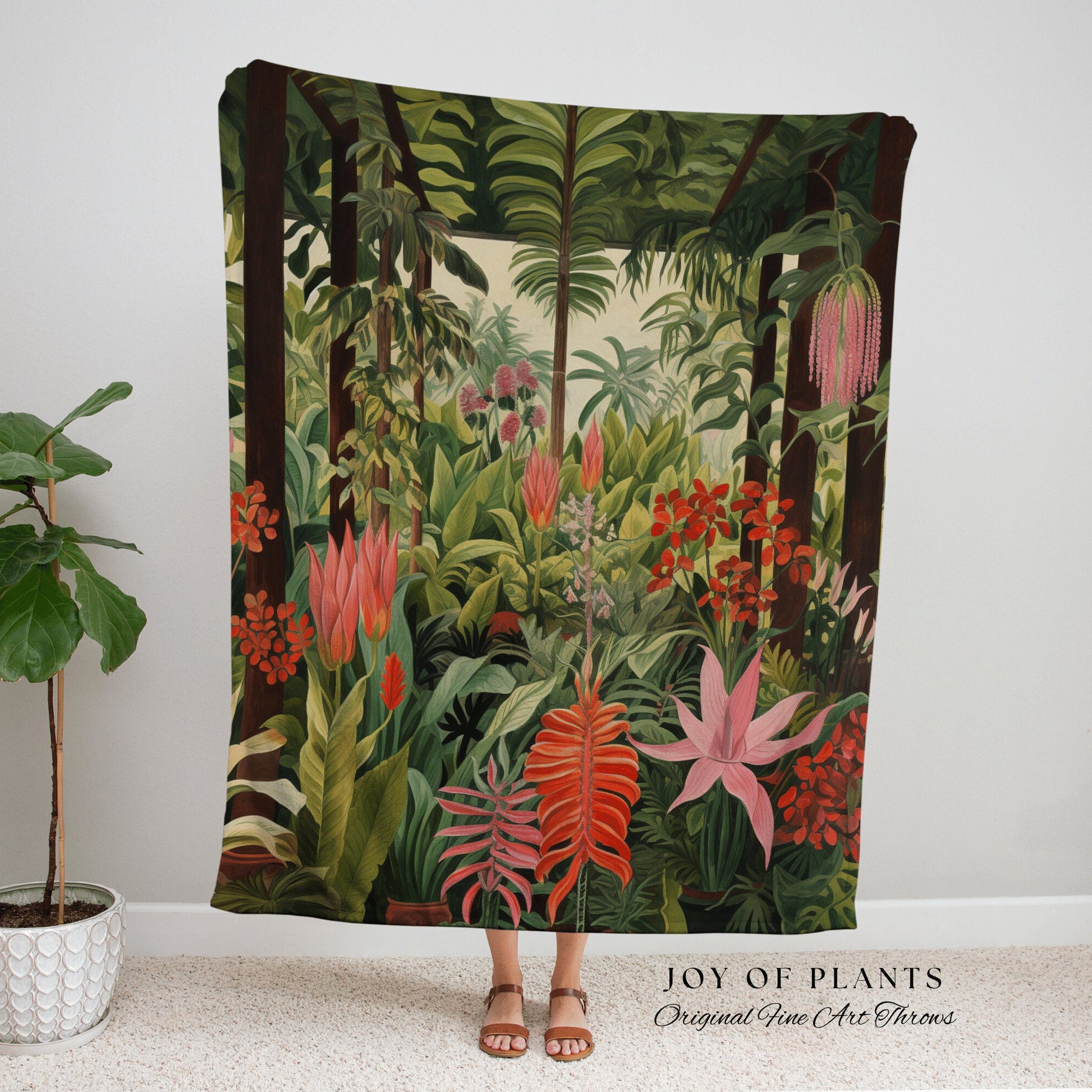 Tropical Wildflower Blanket Woven | Nature Blanket Tapestry Botanical Fairy Grunge Room Decor Fairycore Floral Cottagecore Blanket Botanical