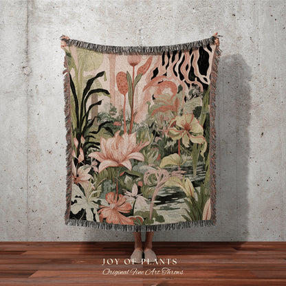 Boho Botanical Home Decor | Nature Blanket Tapestry Botanical Fairy Grunge Room Decor Fairycore Floral Cottagecore Blanket Floral Botanical