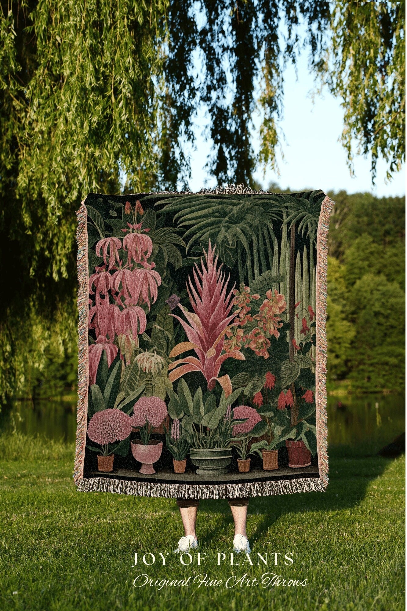 Botanical Tapestry Blanket Woven | Nature Blanket Tapestry Botanical Fairy Grunge Room Decor Fairycore Floral Cottagecore Blanket Botanical