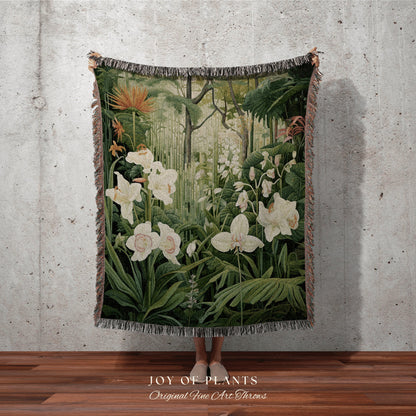 Botanical Fairy Grunge Room Decor Fairycore Floral Cottagecore Blanket Botanical Throw Moody Botanical Art Blanket Nature Blanket Tapestry