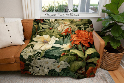 Fairycore Woodland Decor Blanket | Jungle Tapestry Blanket Botanical Fairy Grunge Room Decor Fairycore Floral Cottagecore Blanket Botanical