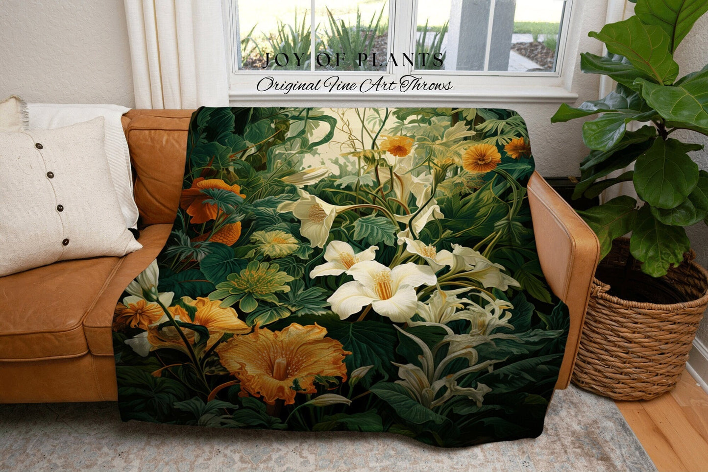 Whimsigoth Decor Blanket | Jungle Tapestry Blanket Botanical Fairy Grunge Room Decor Fairycore Floral Cottagecore Blanket Botanical Throw |