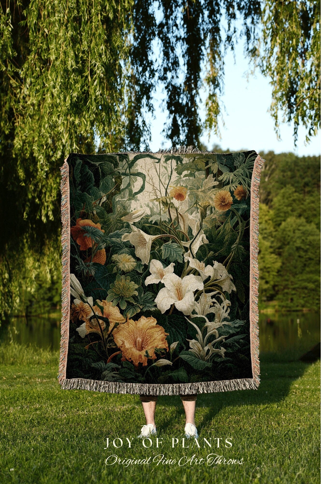 Whimsigoth Decor Blanket | Jungle Tapestry Blanket Botanical Fairy Grunge Room Decor Fairycore Floral Cottagecore Blanket Botanical Throw |