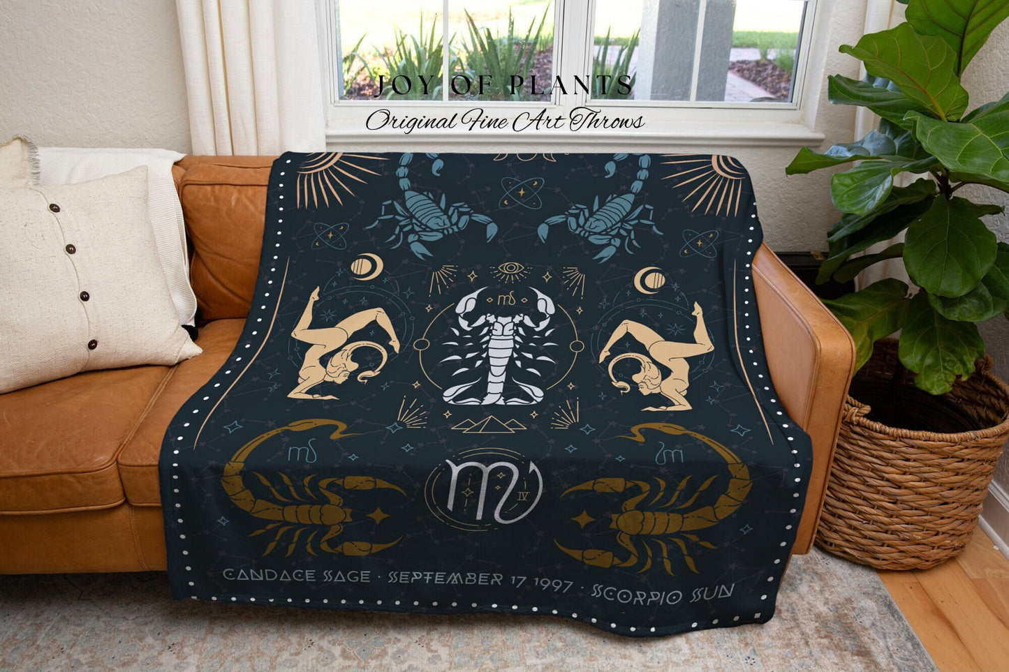 Scorpio Star Sign Blanket | Woven Blanket Custom Astrology Decor Tapestry Personalized Scorpio Zodiac Sign Celestial Tapestry Academia Decor