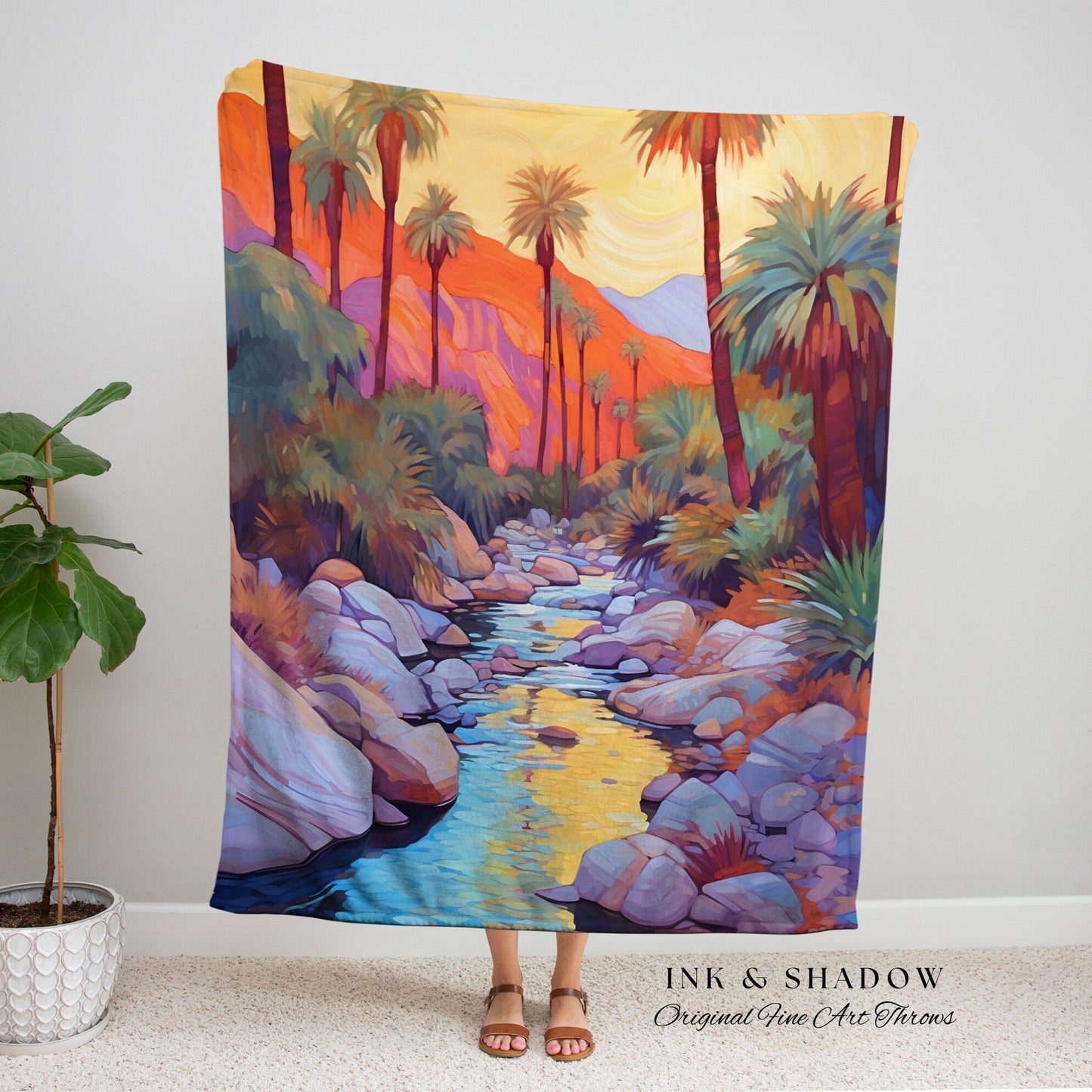 Outdoors Blanket Desert Tapestry | Nature Woven Blanket Desert Aesthetic Blanket Woven Tapestry Southwest Landscape Tapestry Whimsical Room