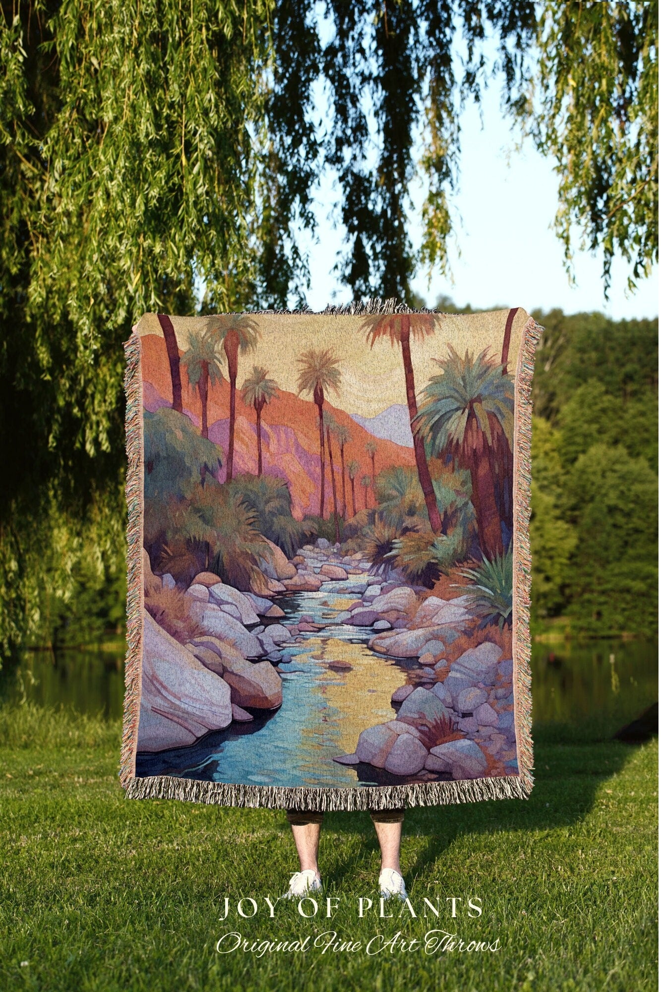 Outdoors Blanket Desert Tapestry | Nature Woven Blanket Desert Aesthetic Blanket Woven Tapestry Southwest Landscape Tapestry Whimsical Room