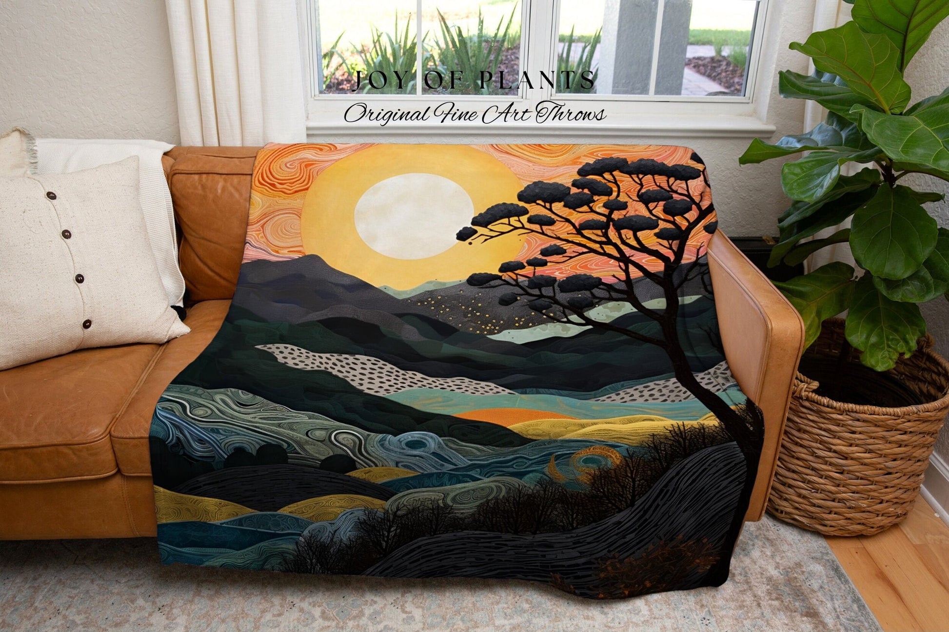 Scenic Tapestry Woven Blanket | Mountain Tapestry Rustic Home Decor Housewarming Gift Blanket Mountain Aesthetic Blanket Lakehouse Wall Art