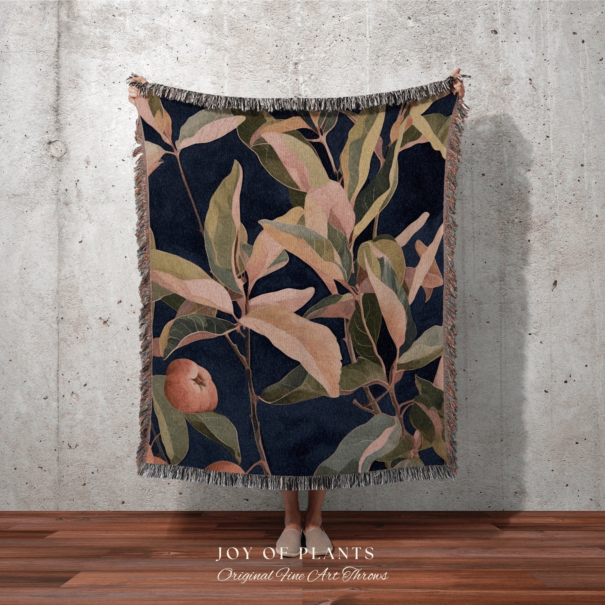 Dark Earth Tones Throw Blanket | Ficus Houseplant Blanket Tapestry Botanical Minimalist Room Decor Fairycore Floral Plant Lover Blanket Boho