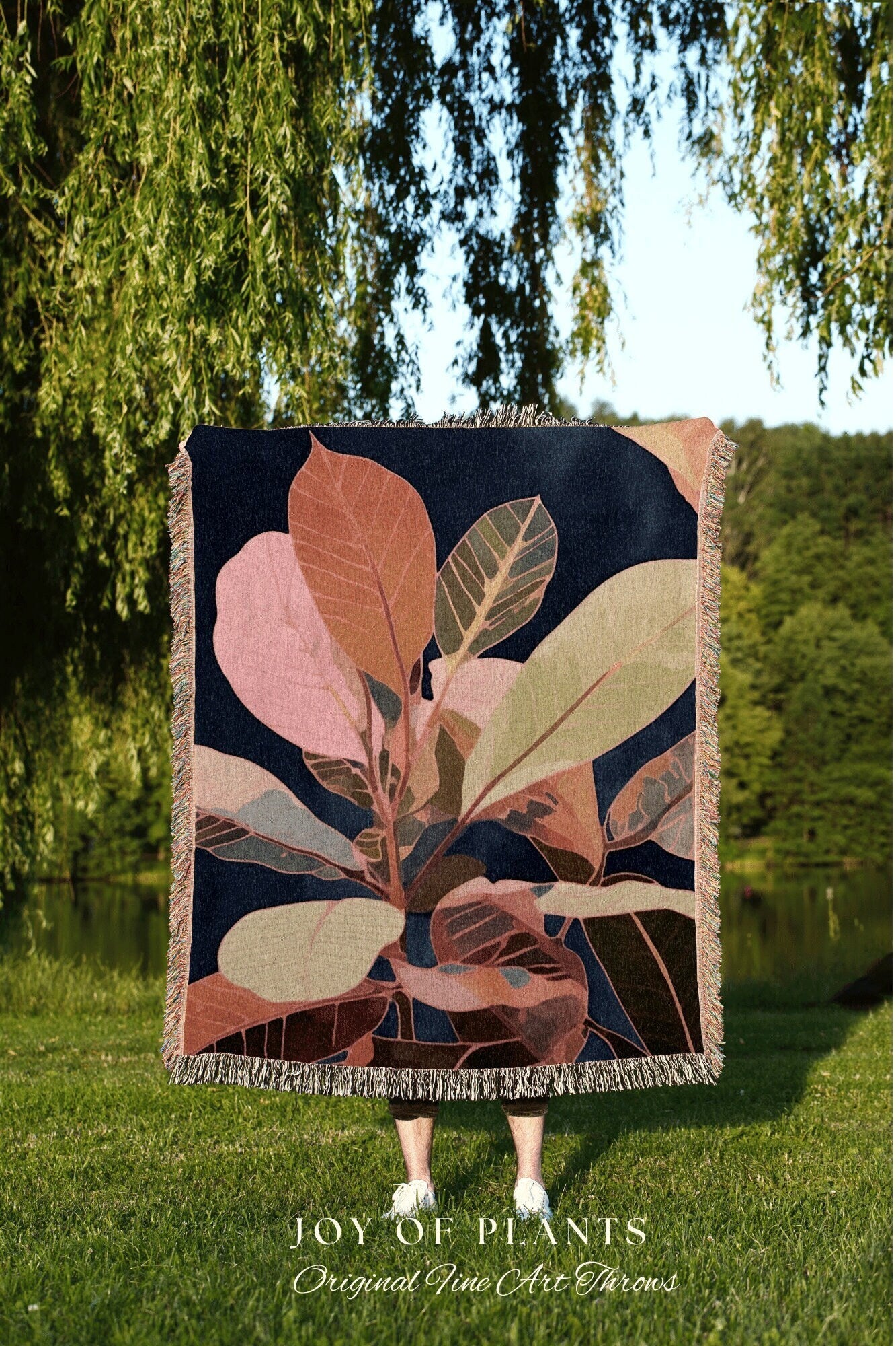 Ficus Tineke Blanket Woven | Houseplant Blanket Tapestry Botanical Fairy Grunge Room Decor Fairycore Floral Plant Lover Blanket Botanical |