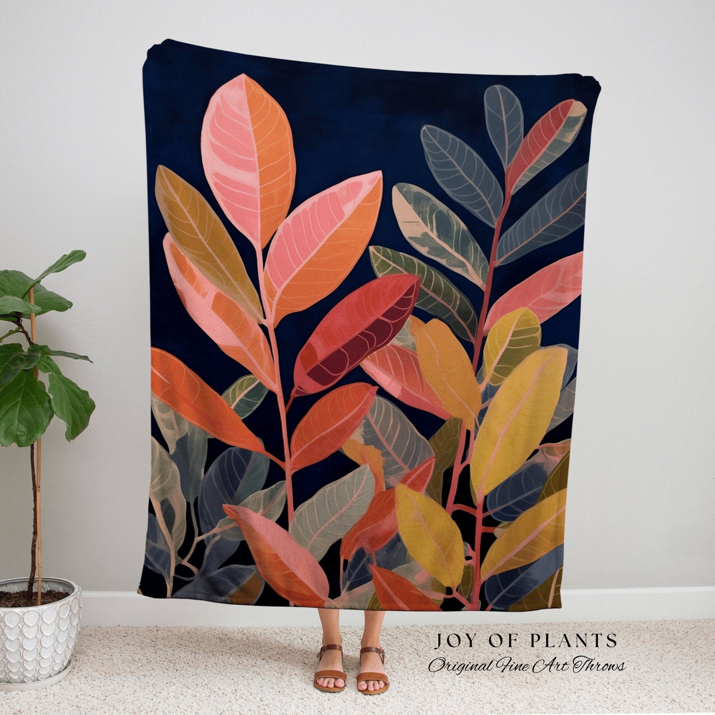 Indie Room Decor Tapestry | Ficus Houseplant Blanket Tapestry Botanical Rustic Room Decor Fairycore Floral Plant Lover Blanket Botanical Art