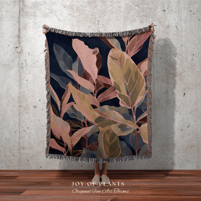 Ficus Tineke Throw Blanket | Ficus Houseplant Decor Blanket Tapestry Botanical Minimalist Room Decor Fairycore Floral Plant Lover Vintage |