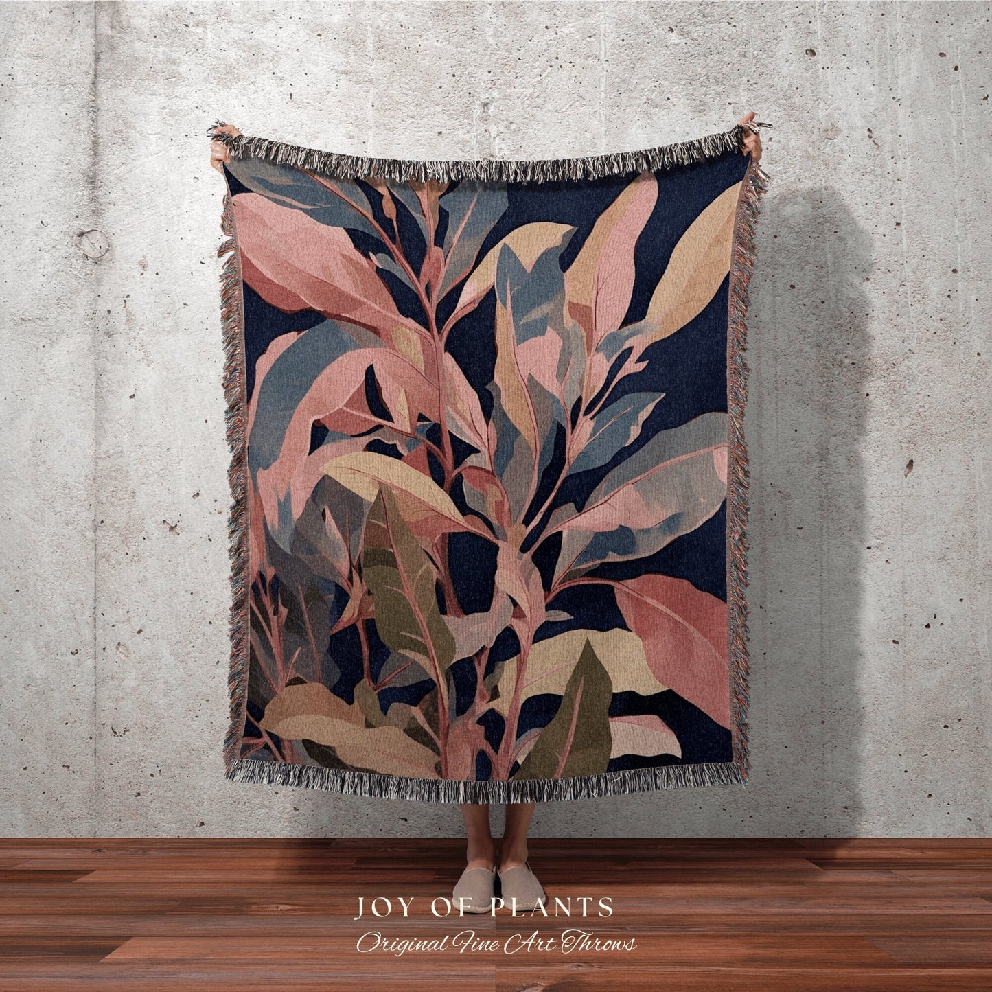 Modern Botanical Woven Tapestry | Ficus Houseplant Decor Blanket Tapestry Botanical Minimalist Room Decor Fairycore Pastel Floral Plant Gift